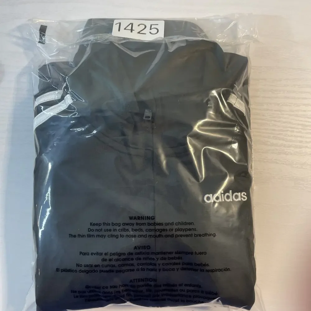 Lot of 2 Boys Nike Adidas Track Jackets Size 4 Black Gray Neon Full Zip Coat